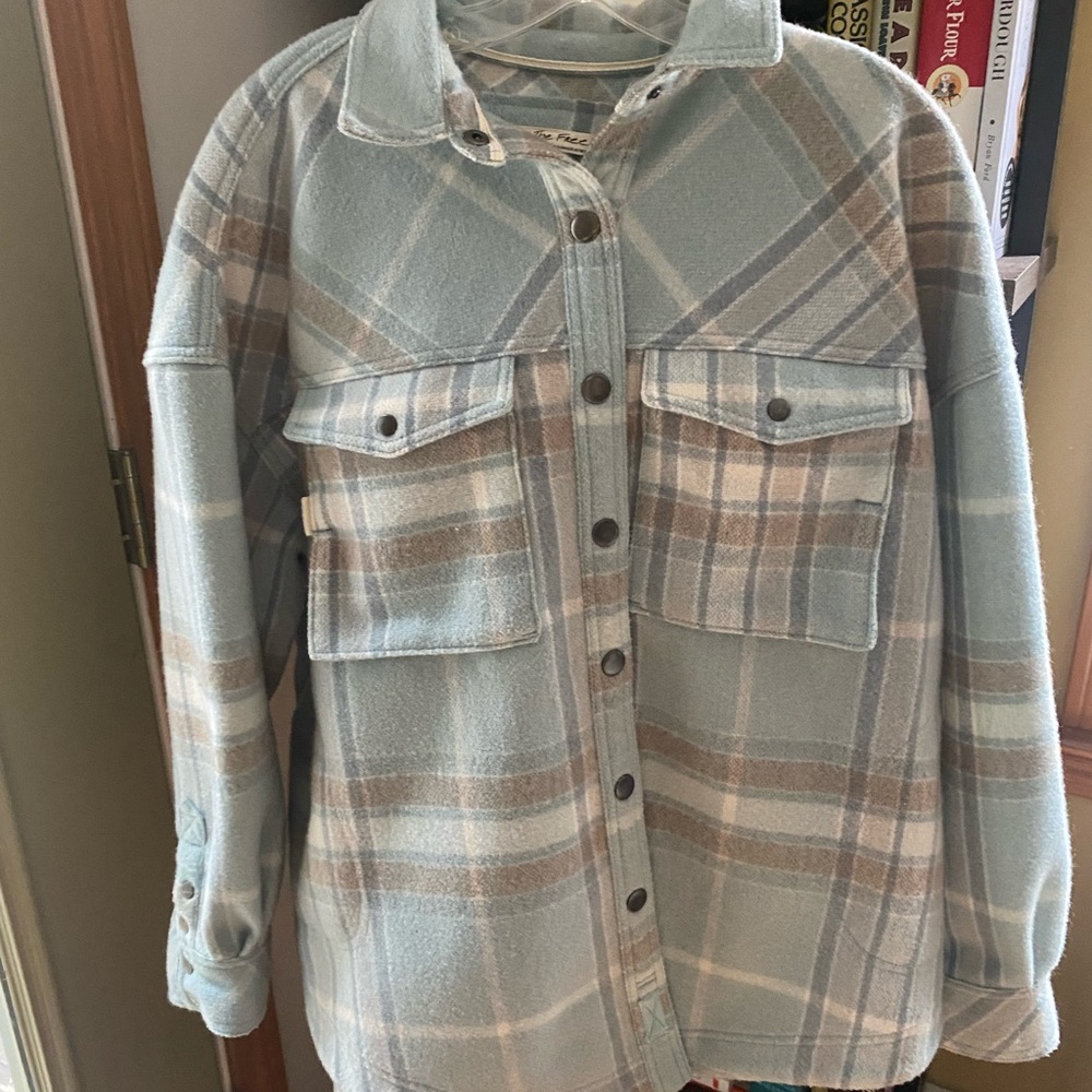 VGC WE THE FREE/FREE PEOPLE OVERSIZED PLAID JACKET S